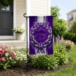 Kansas State Wildcats Garden Flag Personalized Laurel Wreath Purple Best Selling