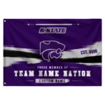 Kansas State Wildcats House Flag Custom Brushed Streaks Purple Best Selling