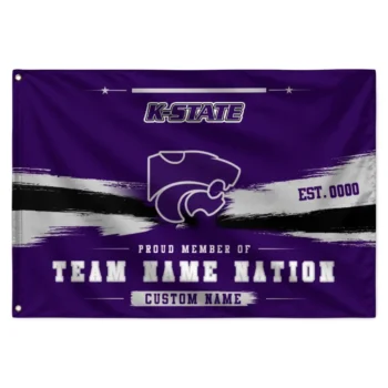 Kansas State Wildcats House Flag Custom Brushed Streaks Purple Best Selling