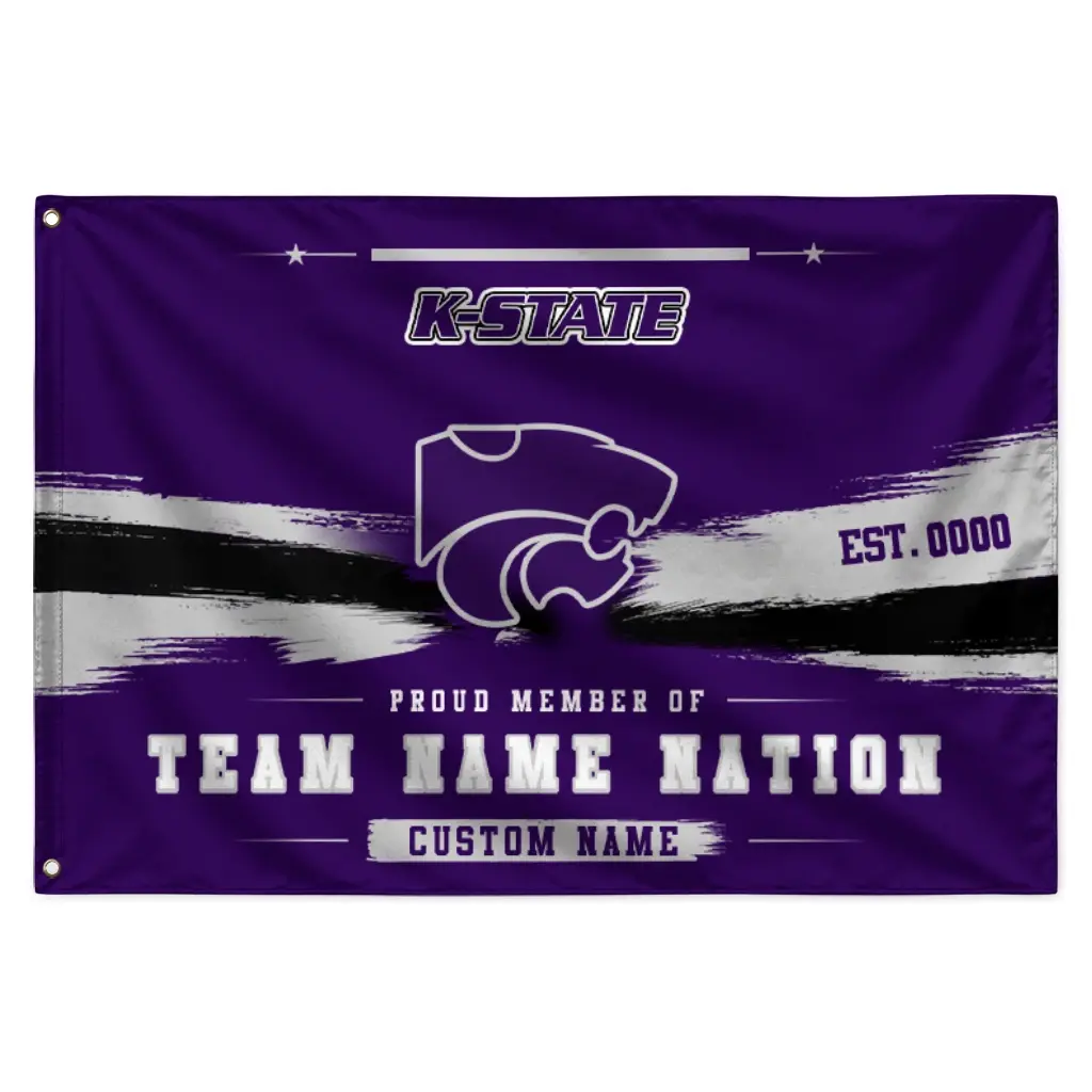Kansas State Wildcats House Flag Custom Brushed Streaks Purple Best Selling Kansas State Wildcats House Flag Custom Brushed Streaks Purple Best Selling
