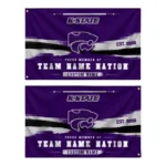 Kansas State Wildcats House Flag Custom Brushed Streaks Purple Best Selling