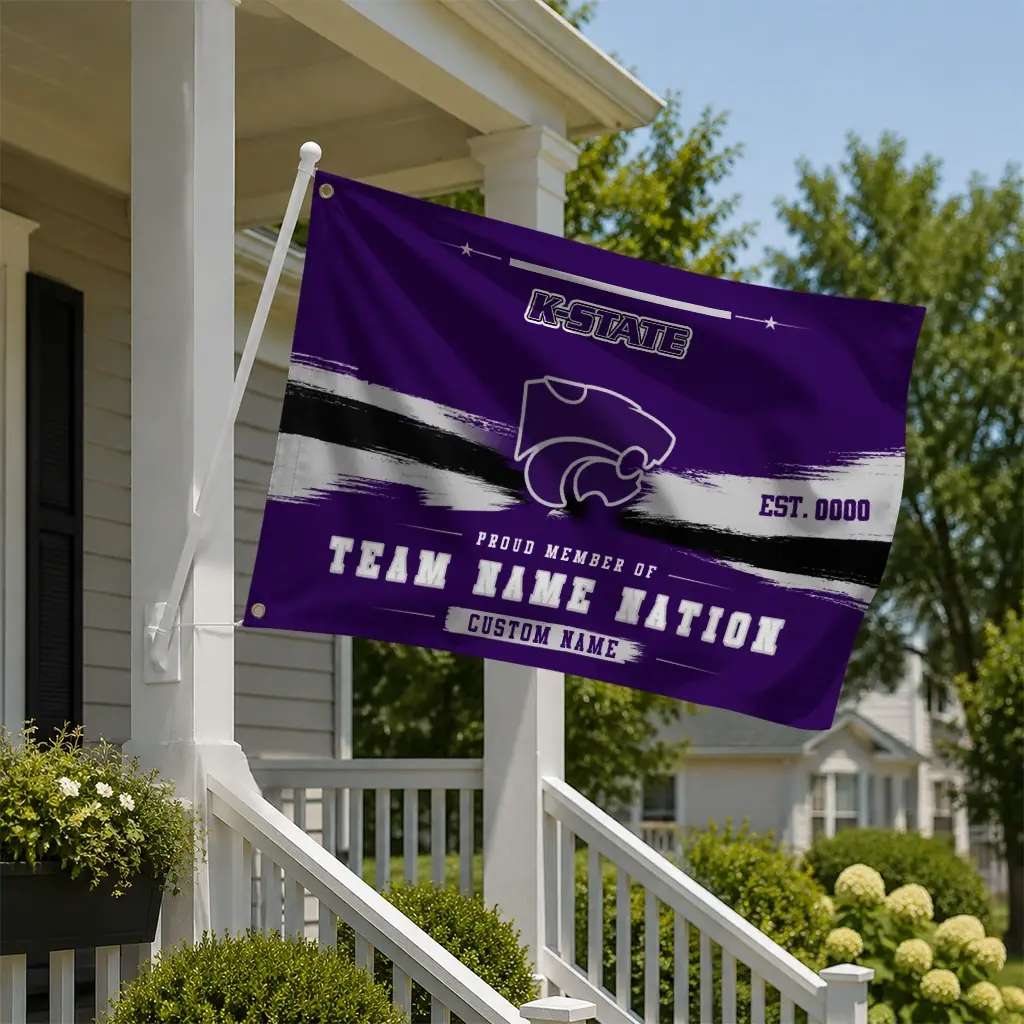 Kansas State Wildcats House Flag Custom Brushed Streaks Purple New Arrival Kansas State Wildcats House Flag Custom Brushed Streaks Purple New Arrival