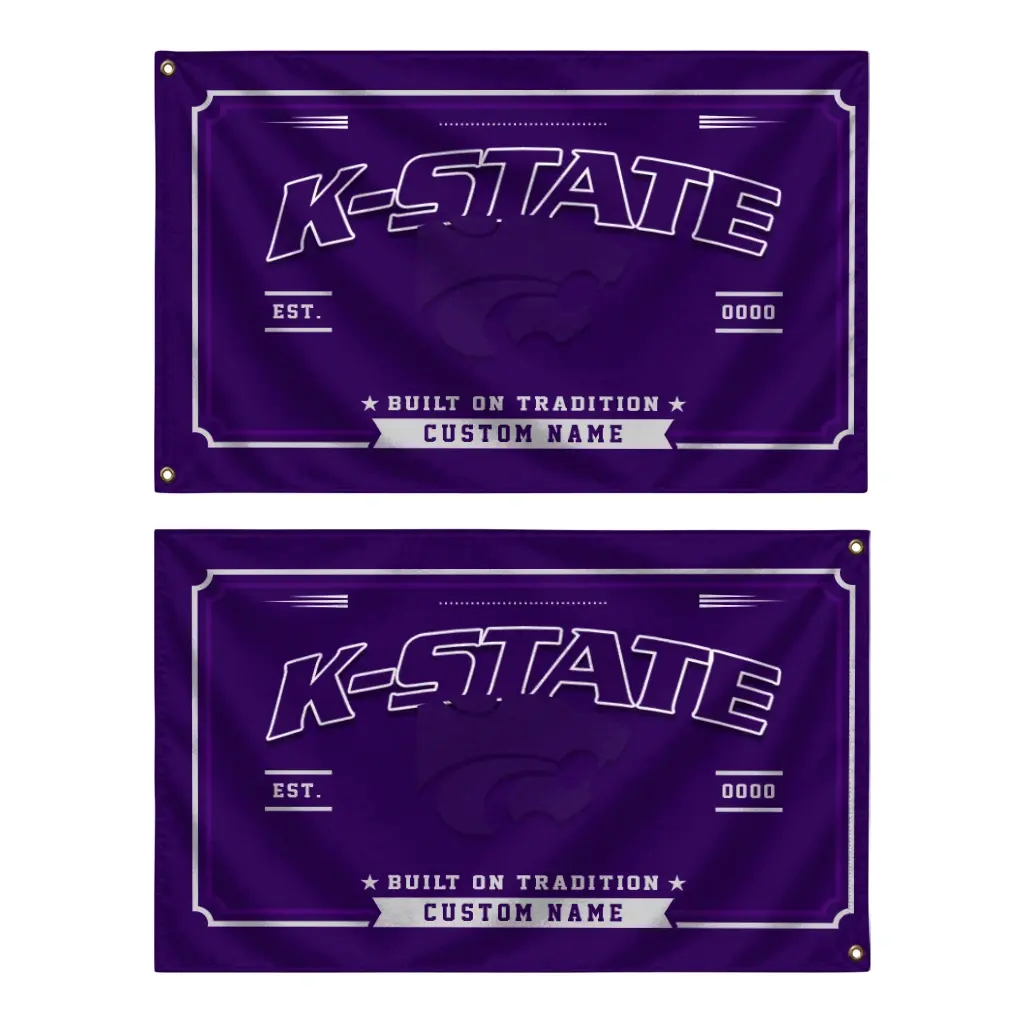 Kansas State Wildcats House Flag Custom Ornate Border Purple Fashion Forward Kansas State Wildcats House Flag Custom Ornate Border Purple Fashion Forward