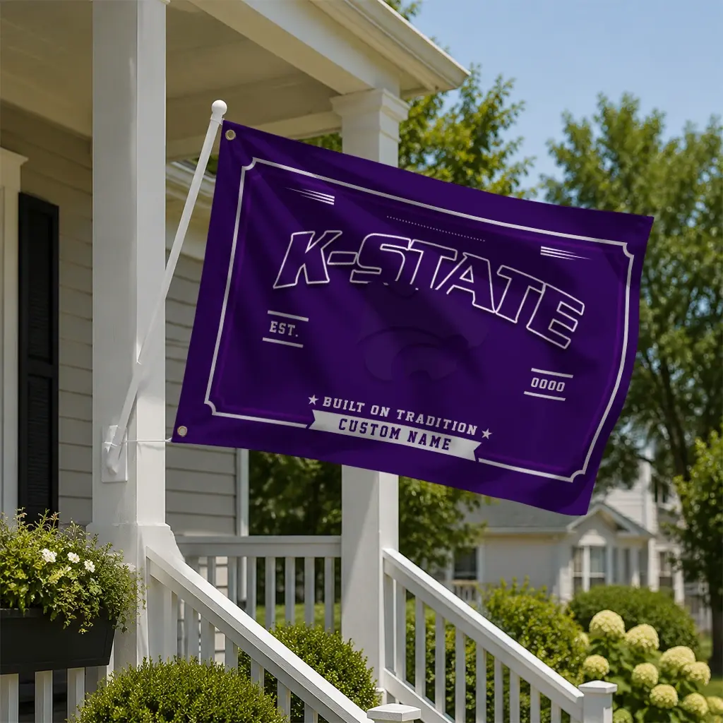 Kansas State Wildcats House Flag Custom Ornate Border Purple New Arrival Kansas State Wildcats House Flag Custom Ornate Border Purple New Arrival