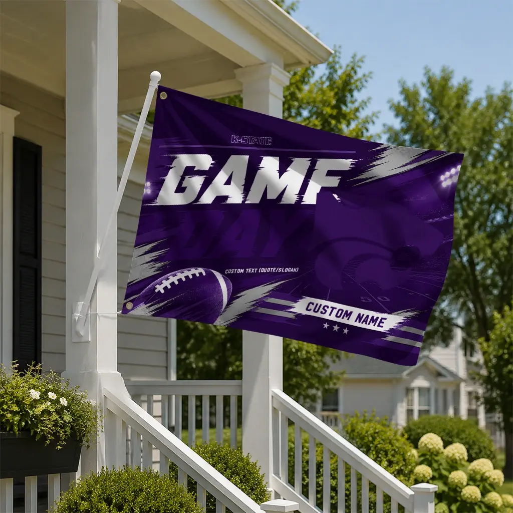Kansas State Wildcats House Flag Customized Action Streaks Purple New Arrival Kansas State Wildcats House Flag Customized Action Streaks Purple New Arrival