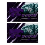 Kansas State Wildcats House Flag Customized Diagonal Stripes Purple Best Selling