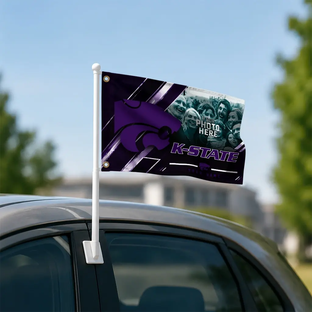 Kansas State Wildcats House Flag Customized Diagonal Stripes Purple Latest Model Kansas State Wildcats House Flag Customized Diagonal Stripes Purple Latest Model