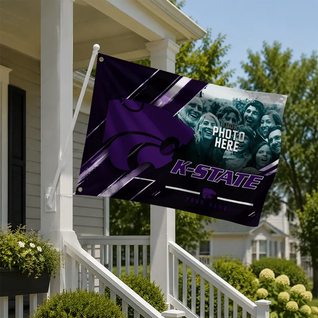Kansas State Wildcats House Flag Customized Diagonal Stripes Purple New Arrival Kansas State Wildcats House Flag Customized Diagonal Stripes Purple New Arrival