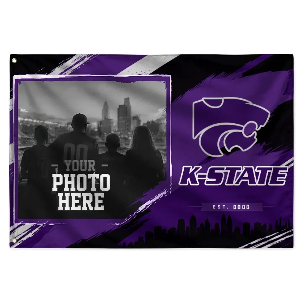 Kansas State Wildcats House Flag Personalized Framed Photo Purple Black Best Selling Kansas State Wildcats House Flag Personalized Framed Photo Purple Black Best Selling