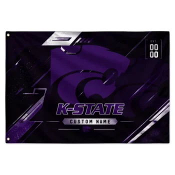 Kansas State Wildcats House Flag Personalized Speed Slashes Purple Best Selling