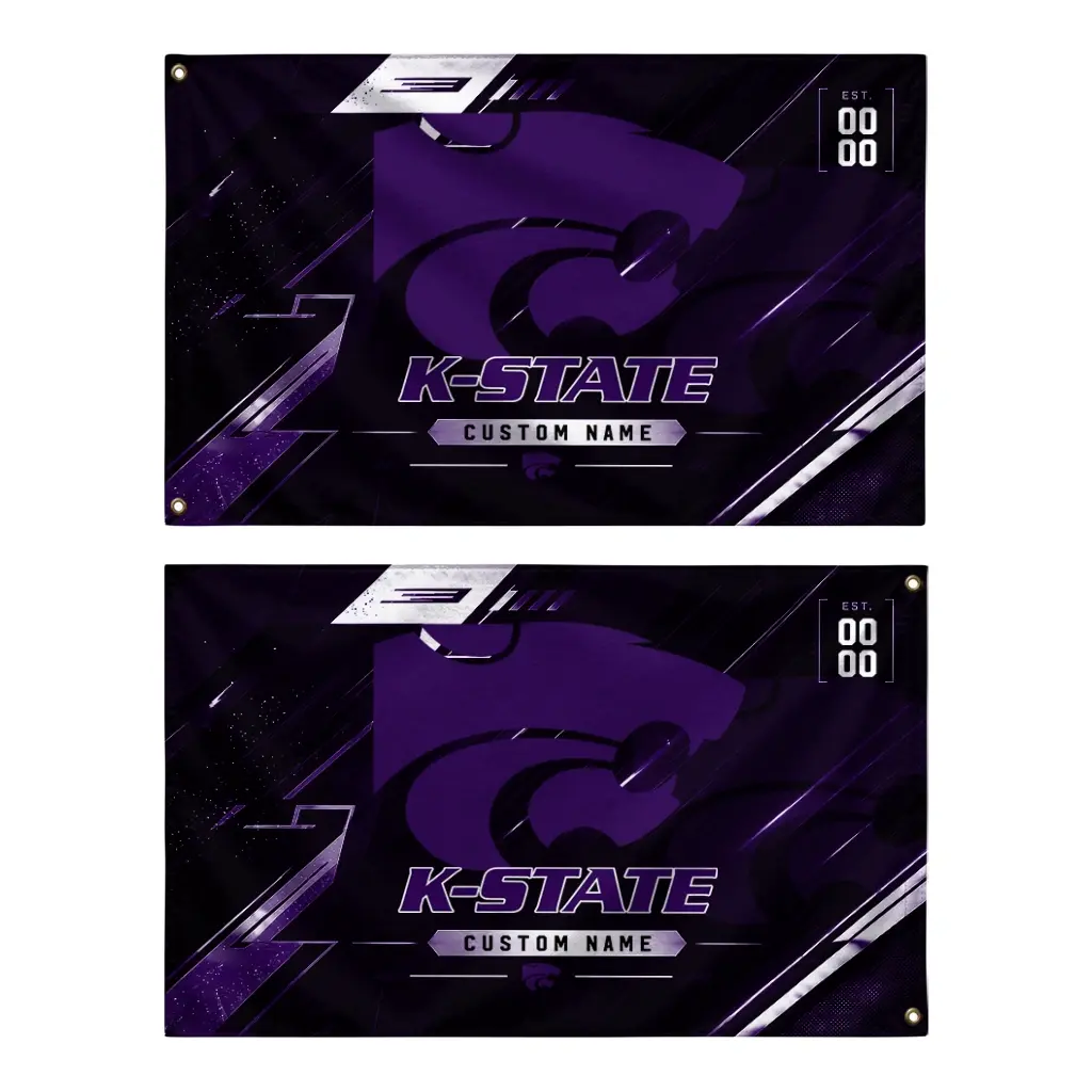 Kansas State Wildcats House Flag Personalized Speed Slashes Purple Fashion Forward Kansas State Wildcats House Flag Personalized Speed Slashes Purple Fashion Forward
