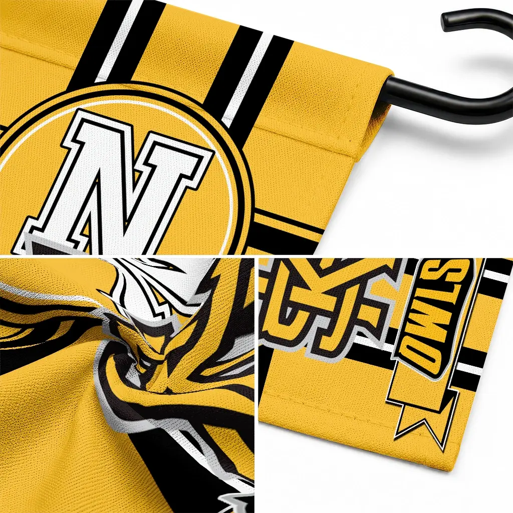 Kennesaw State Owls Garden Flag Custom Circle Medallion Gold Latest Model Kennesaw State Owls Garden Flag Custom Circle Medallion Gold Latest Model