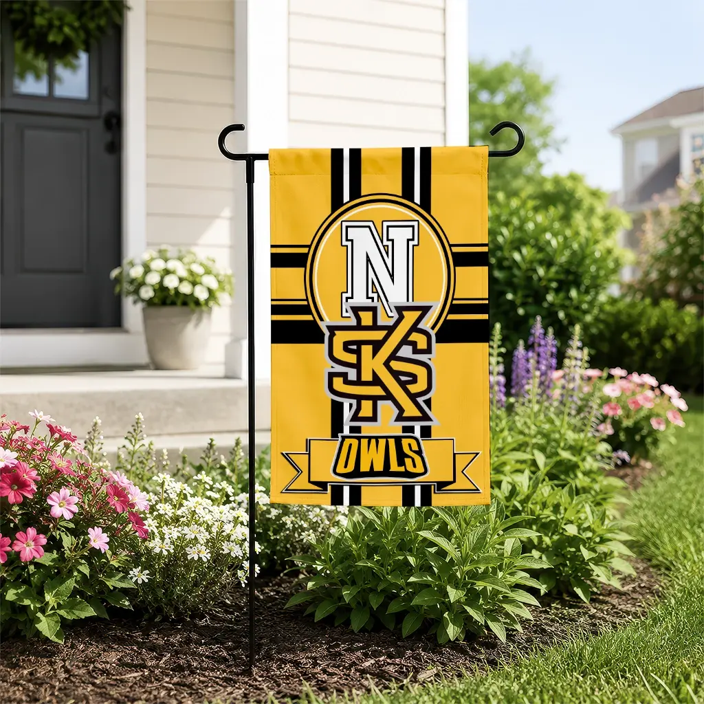 Kennesaw State Owls Garden Flag Custom Circle Medallion Gold New Arrival Kennesaw State Owls Garden Flag Custom Circle Medallion Gold New Arrival