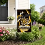 Kennesaw State Owls Garden Flag Customized Swirl Vortex Gold Best Selling