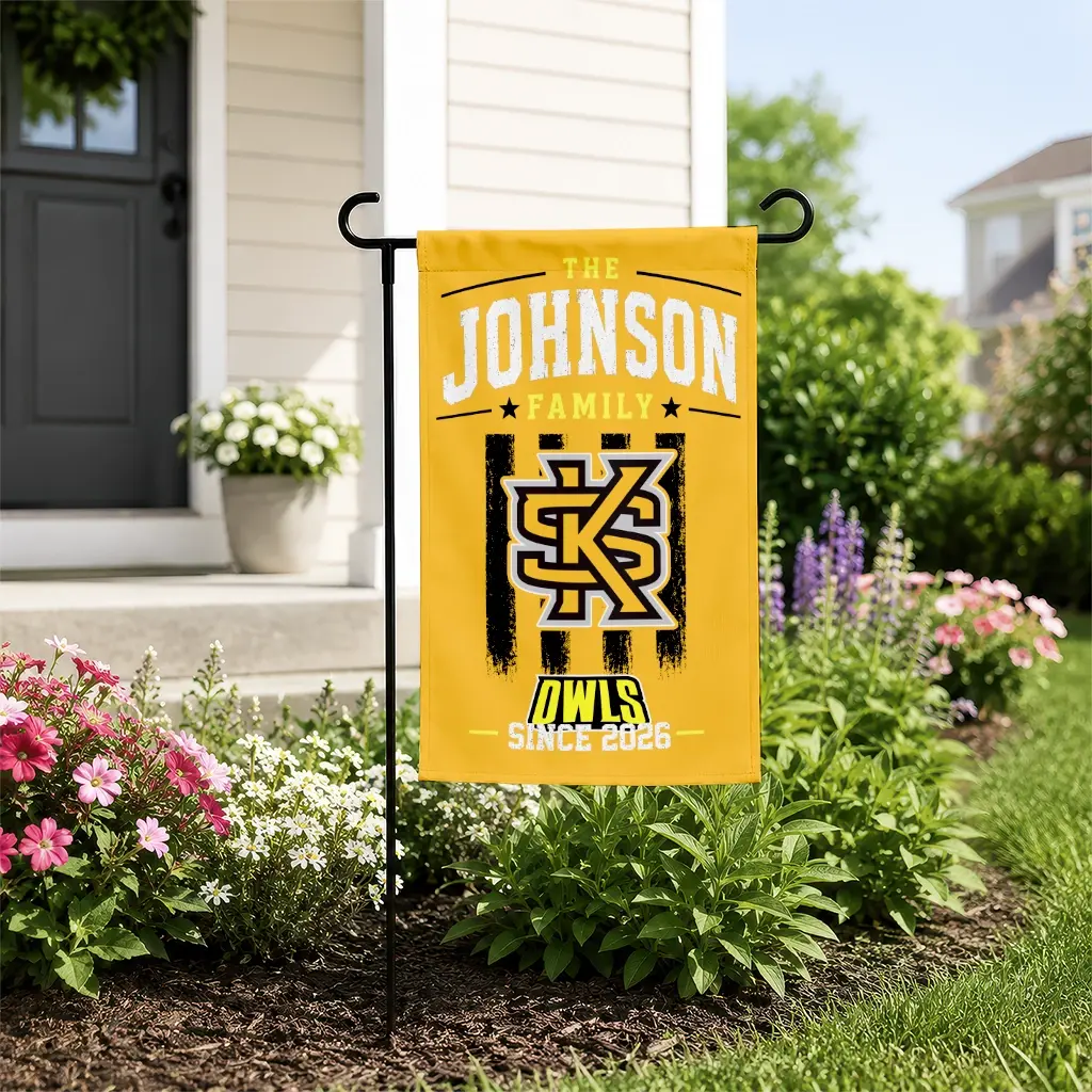 Kennesaw State Owls Garden Flag Personalized Distressed Stripes Gold New Arrival Kennesaw State Owls Garden Flag Personalized Distressed Stripes Gold New Arrival