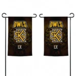 Kennesaw State Owls Garden Flag Personalized Laurel Wreath Gold Best Selling