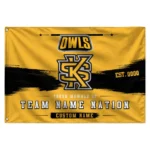 Kennesaw State Owls House Flag Custom Brushed Streaks Gold Best Selling