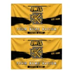 Kennesaw State Owls House Flag Custom Brushed Streaks Gold Best Selling