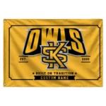 Kennesaw State Owls House Flag Custom Ornate Border Gold Best Selling