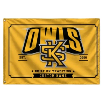 Kennesaw State Owls House Flag Custom Ornate Border Gold Best Selling