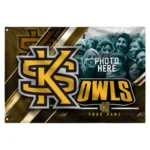 Kennesaw State Owls House Flag Customized Diagonal Stripes Gold Best Selling