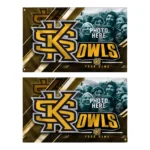 Kennesaw State Owls House Flag Customized Diagonal Stripes Gold Best Selling