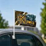 Kennesaw State Owls House Flag Customized Diagonal Stripes Gold Best Selling