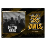 Kennesaw State Owls House Flag Personalized Framed Photo Gold Black Best Selling
