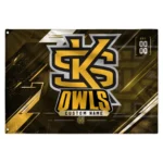 Kennesaw State Owls House Flag Personalized Speed Slashes Gold Best Selling