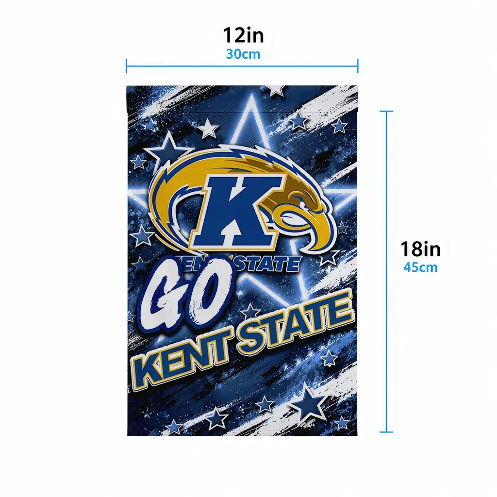 Kent State Golden Flashes Garden Flag Custom Glowing Star Navy Blue High Quality Kent State Golden Flashes Garden Flag Custom Glowing Star Navy Blue High Quality