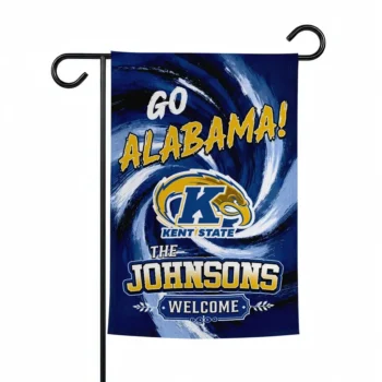 Kent State Golden Flashes Garden Flag Custom Swirl Vortex Navy Blue Best Selling