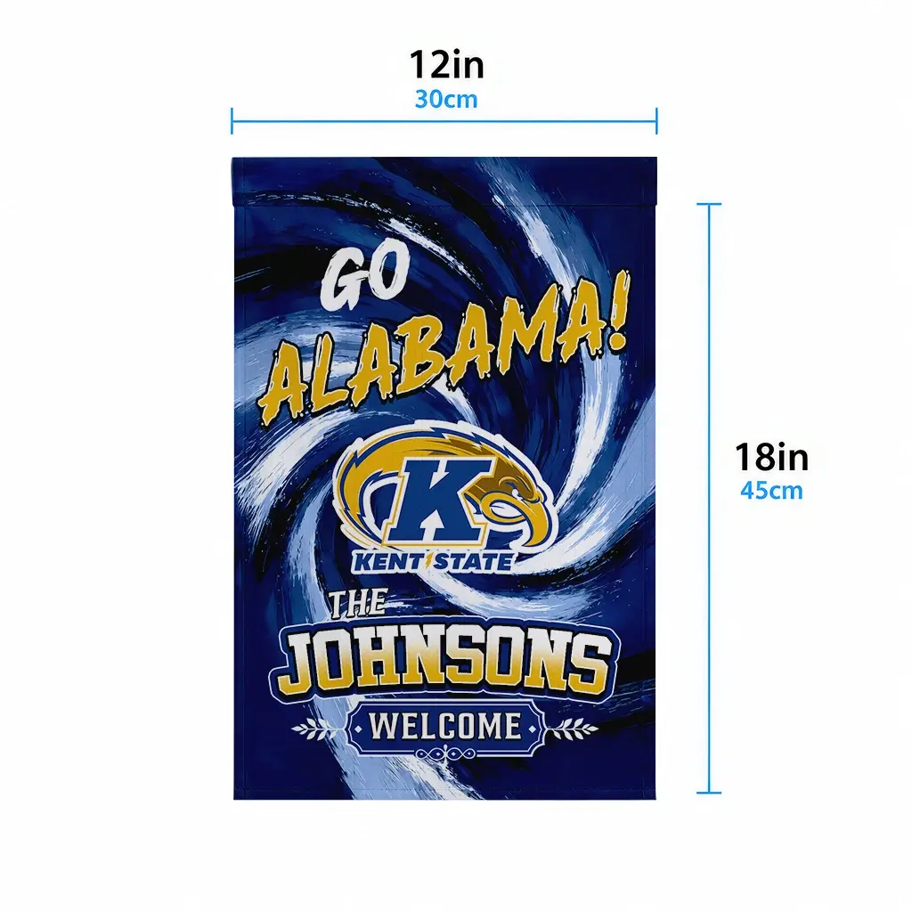 Kent State Golden Flashes Garden Flag Custom Swirl Vortex Navy Blue High Quality Kent State Golden Flashes Garden Flag Custom Swirl Vortex Navy Blue High Quality
