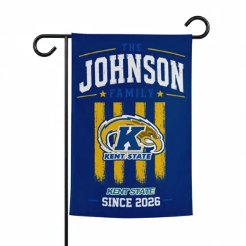 Kent State Golden Flashes Garden Flag Customized Distressed Stripes Navy Blue Best Selling