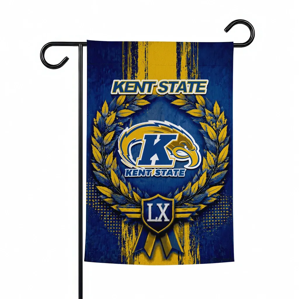 Kent State Golden Flashes Garden Flag Customized Laurel Wreath Navy Blue Best Selling Kent State Golden Flashes Garden Flag Customized Laurel Wreath Navy Blue Best Selling