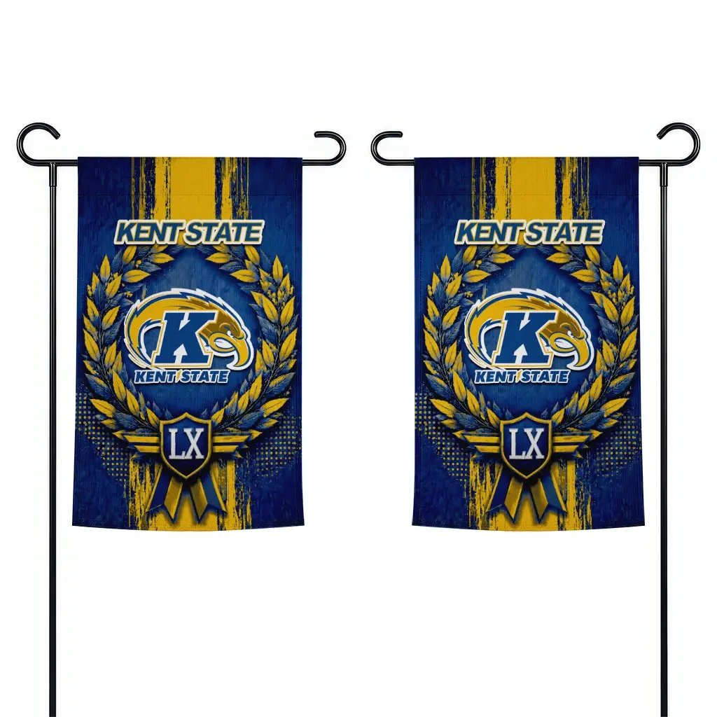 Kent State Golden Flashes Garden Flag Customized Laurel Wreath Navy Blue Fashion Forward Kent State Golden Flashes Garden Flag Customized Laurel Wreath Navy Blue Fashion Forward