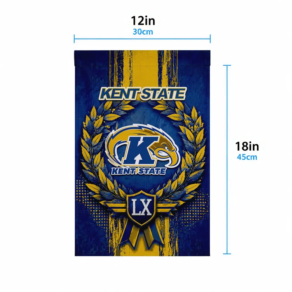 Kent State Golden Flashes Garden Flag Customized Laurel Wreath Navy Blue High Quality Kent State Golden Flashes Garden Flag Customized Laurel Wreath Navy Blue High Quality