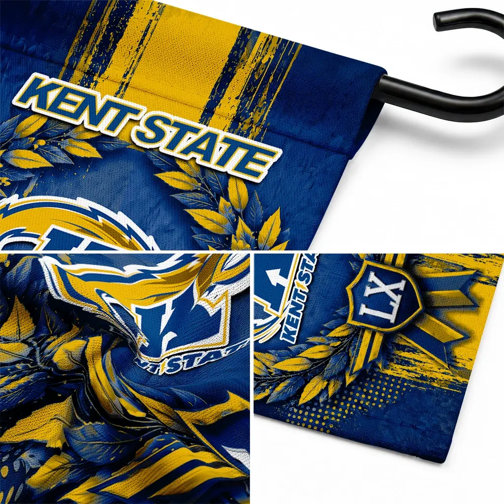 Kent State Golden Flashes Garden Flag Customized Laurel Wreath Navy Blue Latest Model Kent State Golden Flashes Garden Flag Customized Laurel Wreath Navy Blue Latest Model