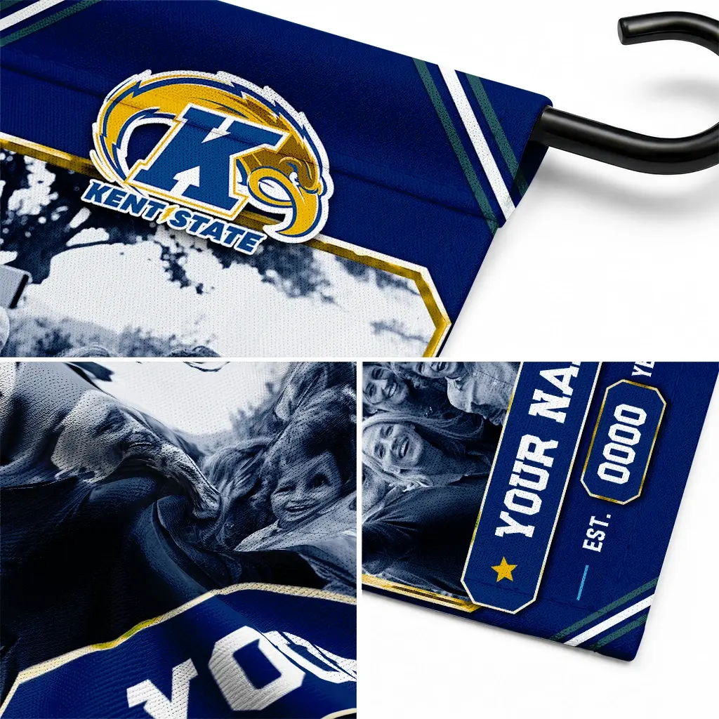 Kent State Golden Flashes Garden Flag Customized Photo Frame Navy Blue Latest Model Kent State Golden Flashes Garden Flag Customized Photo Frame Navy Blue Latest Model