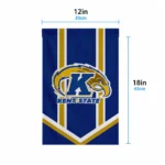 Kent State Golden Flashes Garden Flag Personalized Chevron Stripes Navy Blue Best Selling