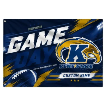 Kent State Golden Flashes House Flag Custom Action Streaks Navy Blue Best Selling