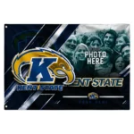 Kent State Golden Flashes House Flag Custom Diagonal Stripes Navy Blue Best Selling
