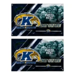 Kent State Golden Flashes House Flag Custom Diagonal Stripes Navy Blue Best Selling