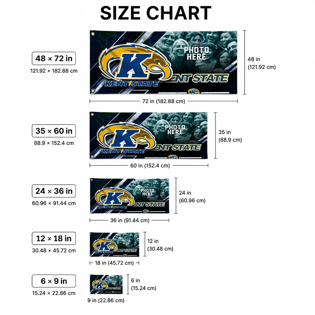 Kent State Golden Flashes House Flag Custom Diagonal Stripes Navy Blue High Quality Kent State Golden Flashes House Flag Custom Diagonal Stripes Navy Blue High Quality
