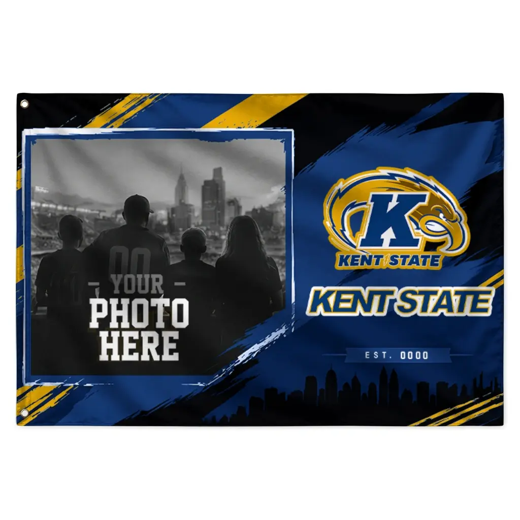 Kent State Golden Flashes House Flag Customized Framed Photo Navy Blue Black Best Selling Kent State Golden Flashes House Flag Customized Framed Photo Navy Blue Black Best Selling