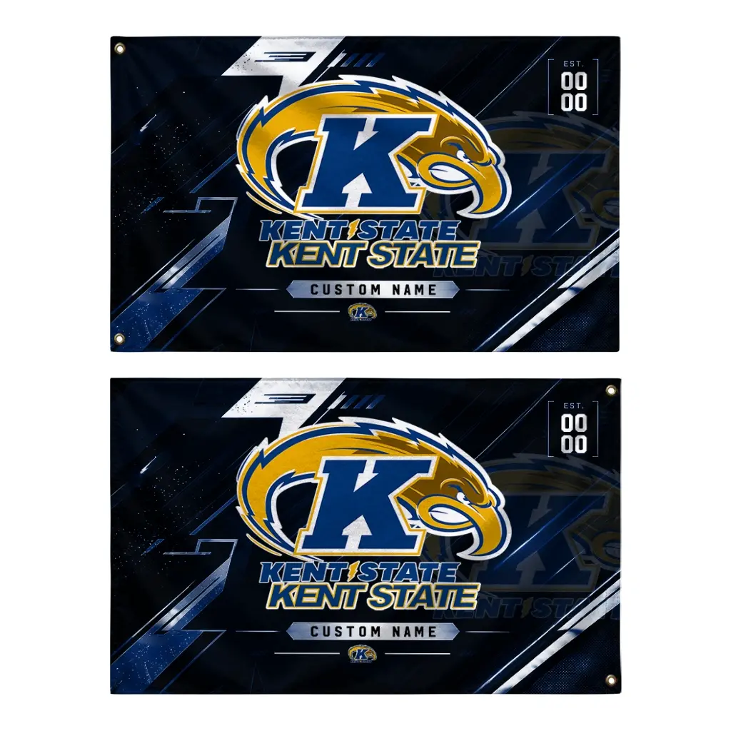 Kent State Golden Flashes House Flag Customized Speed Slashes Navy Blue Fashion Forward Kent State Golden Flashes House Flag Customized Speed Slashes Navy Blue Fashion Forward