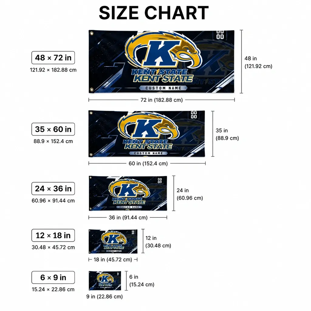 Kent State Golden Flashes House Flag Customized Speed Slashes Navy Blue High Quality Kent State Golden Flashes House Flag Customized Speed Slashes Navy Blue High Quality