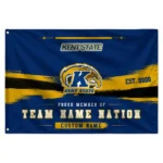 Kent State Golden Flashes House Flag Personalized Brushed Streaks Navy Blue Best Selling