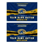 Kent State Golden Flashes House Flag Personalized Brushed Streaks Navy Blue Best Selling