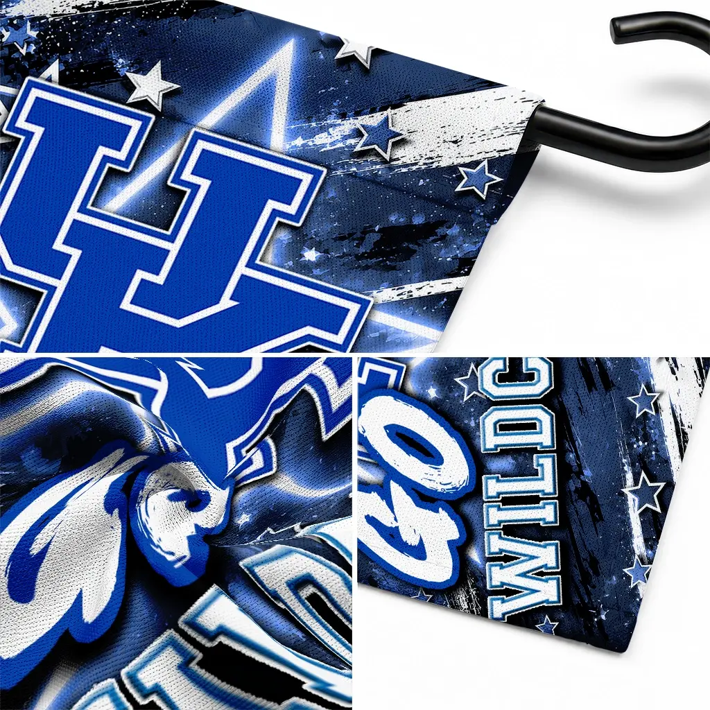 Kentucky Wildcats Garden Flag Custom Glowing Star Blue Latest Model Kentucky Wildcats Garden Flag Custom Glowing Star Blue Latest Model