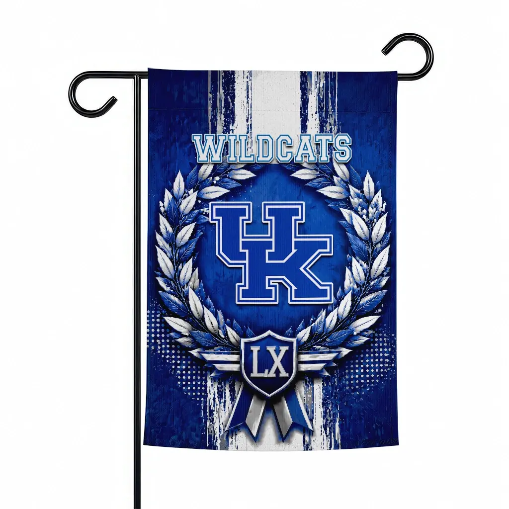 Kentucky Wildcats Garden Flag Customized Laurel Wreath Blue Best Selling Kentucky Wildcats Garden Flag Customized Laurel Wreath Blue Best Selling